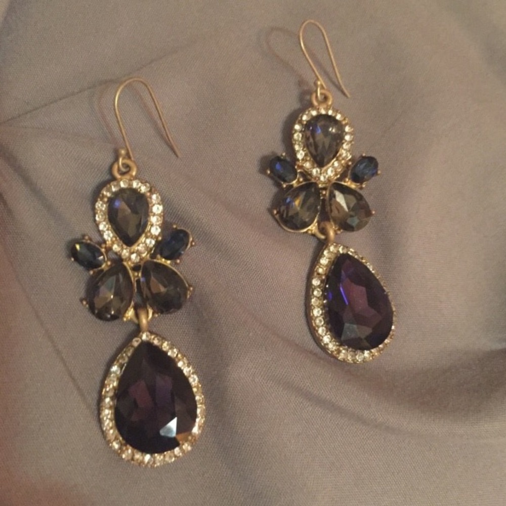 Purple/gold chandelier earrings